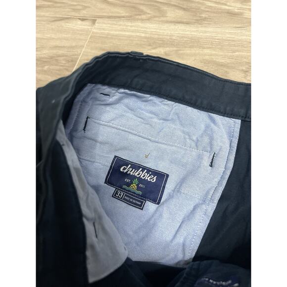 Chubbies Shorts Mens Blue Chino 7" Inseam Flat Front Size 33 - Picture 3 of 4